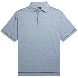 FootJoy Lisle Space Dye Microstripe Self Collar Golf Polo Royal/White Size XL